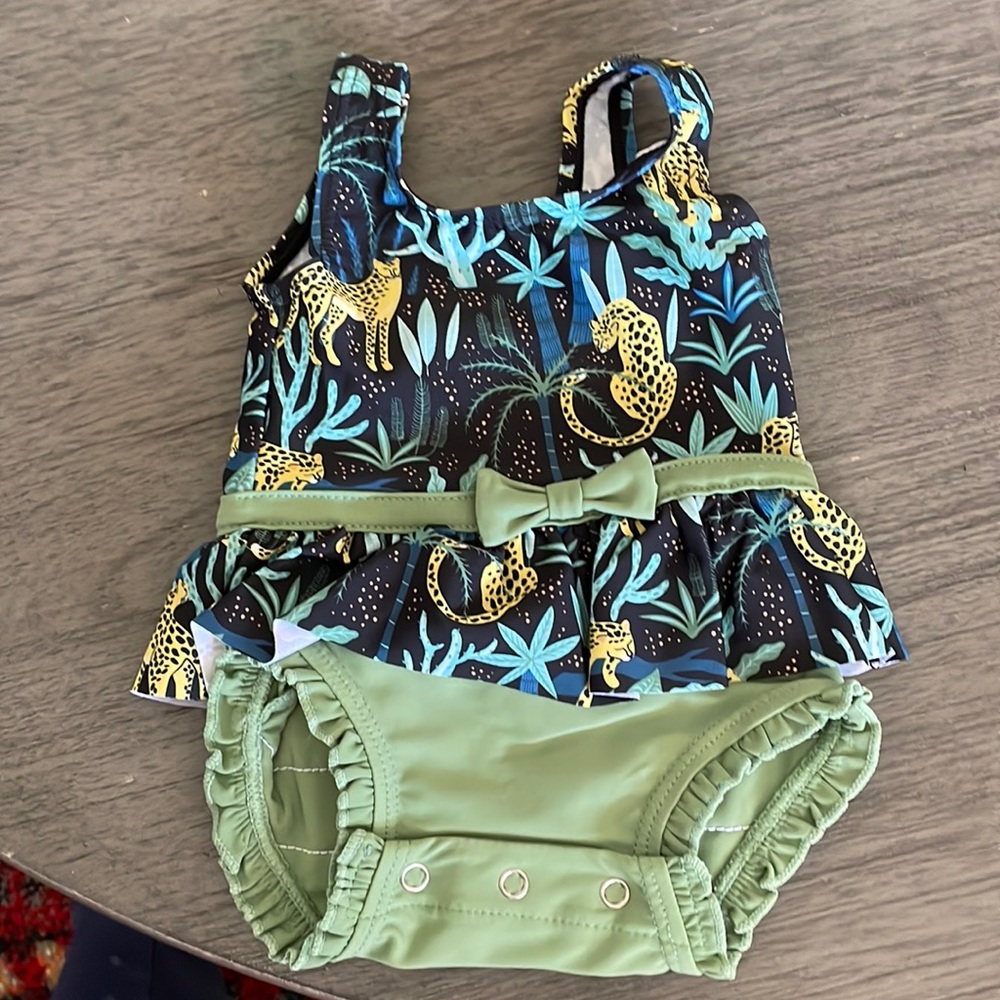 0-3 month one piece rash guard/bathing suit.
